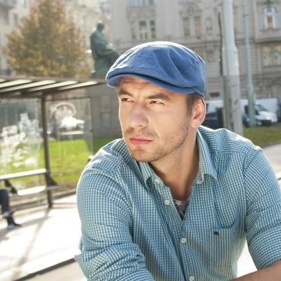 Karpet golfka pánska ľanová modrá