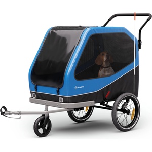 KLARFIT Goldie Buggy, ремарке за велосипед, 324 л, макс. 40 кг, сгъваем, устойчив на атмосферни влияния (BCT1-Jogger Blue) (BCT1-Jogger Blue)