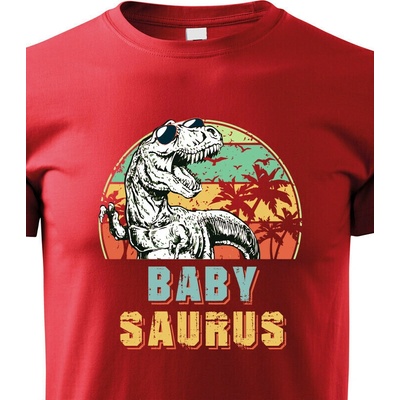Dětské triko Babysaurus Červená Canvas Dětské tričko Bezvatriko.cz 3243