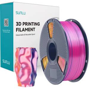  Sunlu Sunlu PLA+ Silk Tri-Color филамент, 1.75mm, 1KG, червен/жълт/син (PLA+ Silk TC R Y Blu)