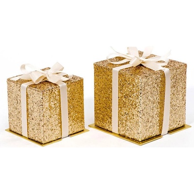 ZET servis Dárková krabička Glitter Cube, 11,5 x 11,5 x 10,5 cm, zlatá
