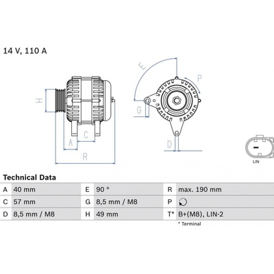 Generátor BOSCH 0 986 083 910 (0986083910)
