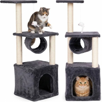 Petsi 4-етажен център за забавление и катерушка за котки 94см - Тъмносив (AIE-ATS38)