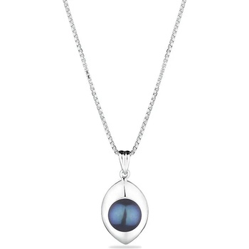 Image 1 of Swan Сребърно колие със сладководна черна перла GP051B Swan