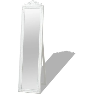 vidaXL Стенно огледало, бароков стил, 160x40 см, бяло (243691)