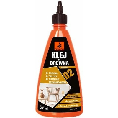DRAGON Lepidlo na dřevo D2, transparentní PVAc lepidlo, 200 ml