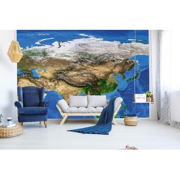 DIMEX ART s. r. o Самозалепваща се флизелинова фототапета сателитна карта 375 x 250 см