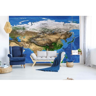 DIMEX ART Самозалепваща се флизелинова фототапета сателитна карта 375 x 250 см