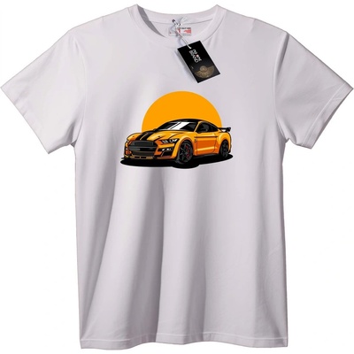NOONEBRAND Тениска с жълта кола и залез - XL, Black