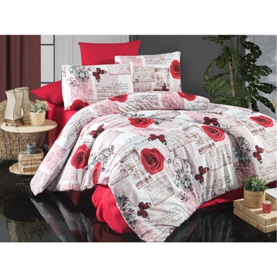 Brotex Obliečky bavlna Red roses zipsový uzáver 140x200 70x90