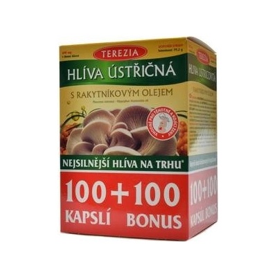 Terezia Company Hlíva ústřičná se 100% rakytníkovým olejem 100 kapslí + 100 kapslí ZDARMA