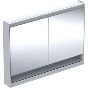 Geberit ONE - Огледален шкаф с LED осветление, 120x90x15 cm, 2 врати, с ниша, алуминий 505.835. 00.1 (505.835.00.1)