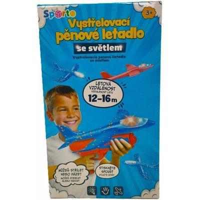 MAC TOYS SPORTO Vystreľovacie penové lietadlo so svetlom, Mix Produktov