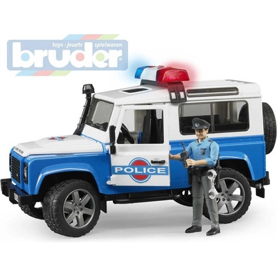 Bruder 2595 Land Rover Defender policejní auto s policistou
