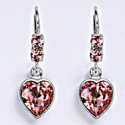 Čištín se Swarovski krystalem light rose sedce NK 1346/1396