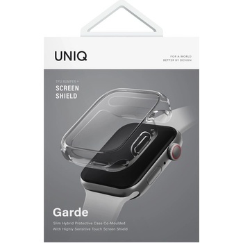 Uniq Качествен силиконов (TPU) кейс с вграден протектор за дисплея на Apple Watch 7 45мм, Apple Watch 8 45мм - Uniq Garde Hybrid Apple Watch Case 45mm (прозрачен) (UNIQ-45MM-GARCLR)