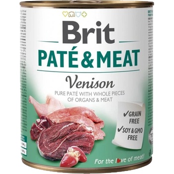 Brit Pate & Meat Venison - Консерва с 26% еленско и 44% пилешко месо 800 гр