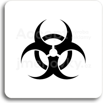 ACCEPT Piktogram biohazard - bílá tabulka - černý tisk bez rámečku