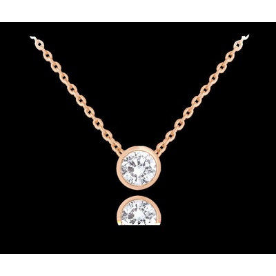 Minet Decentní Rose gold stříbrný s bílým zirkonem JMAS0096RN45