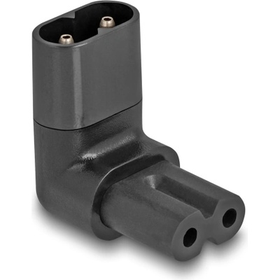 Delock Захранващ адаптер IEC 60320 - C8 - C7, мъжки / женски, 2, 5 A, огънат на 90