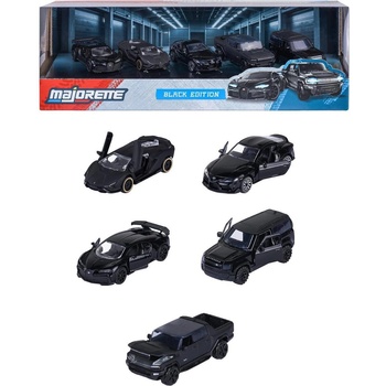 Majorette Подаръчен комплект 5 метални колички Majorette Black Edition 2.0, 7.5 см (8502005000)