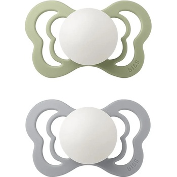 BIBS Couture Glow Silicone Size 2: 6+ months биберон Sage / Cloud 2 бр