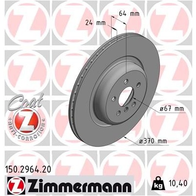 ZIMMERMANN Brzdový kotúč 150.2964.20