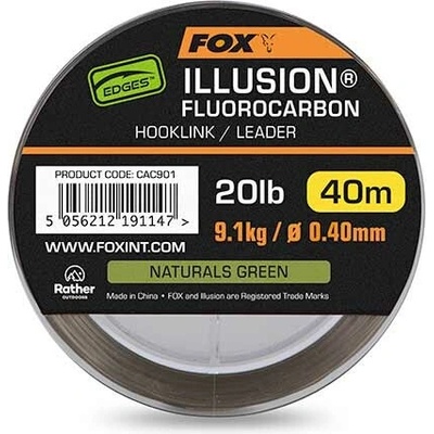 Fox Fluorocarbon Illusion Leader Green 40 m 0,4 mmm 20 lb