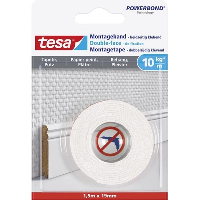 Tesa Powerbond Wallpaper montážna páska 1,5 m x 19 mm biela