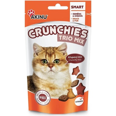 Akinu CRUNCHIES Chrumkavý trio mix pre mačky 50 g