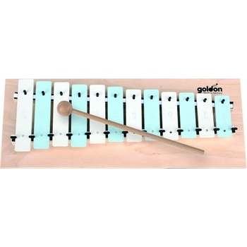 Goldon Metalofón sopránový na doske bielo modrý 12 kláves