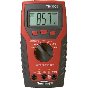 Testboy Дигитален мултицет с кабелен детектор T-RMS CAT IV 2…600Vac/dc, 200mA…10A, LCD и звук, Testboy 3000 - 4028532130008 (4028532130008)