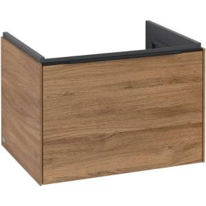 Villeroy & Boch - Шкафче за умивалник, 62x43x48 см, 1 чекмедже, Oak Kansas/черно C57501RH (C57501RH)