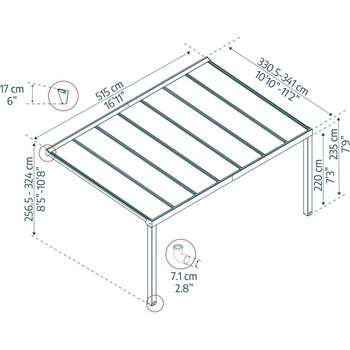 Palram Stockholm 3,4 x 5,2 antracit