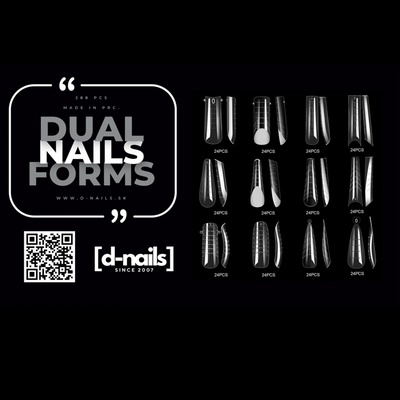 D Nails Dual tipy priesvitné A mix 12 druhov dual formy 288 ks