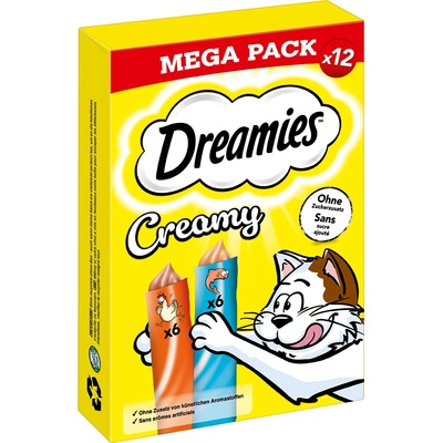 Dreamies 12х10г Creamy Snacks Dreamies, лакомство за котки - пиле и сьомга