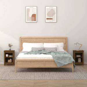 vidaXL Нощни шкафчета, 2 бр, меденокафяви, 40x35x55 см, бор масив (820963)