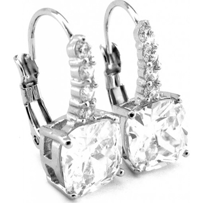 Steel Jewelry Náušnice Kostka s krystalem z chirurgické oceli NS130137