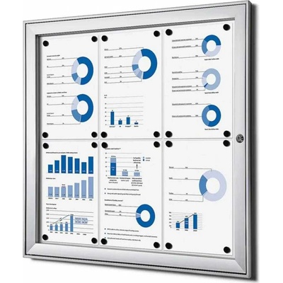 A-Z Reklama CZ Vitrína interier-exterier SCS6xA4 pro prospekty 6xA4 - Stříbrná