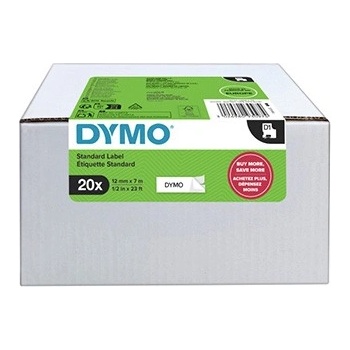 DYMO D1 2231632, 12mm x 7m, черен печат / бял фон, оригинална лента, 20 бр (2231632)