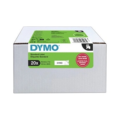DYMO D1 2231632, 12mm x 7m, черен печат / бял фон, оригинална лента, 20 бр (2231632)