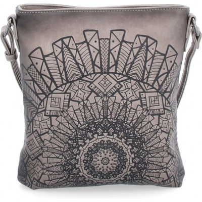 Indee crossbody kabelka s mandalou 6294 šedá