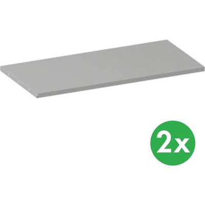Kovona Police ke kovovým skříním, 950 x 500 mm, 65 kg, šedá, 2 ks
