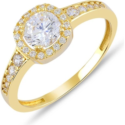 Lillian Vassago Zářivý zlatý prsten se zirkony LLV59 GR012