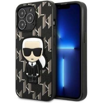 KARL LAGERFELD Кейс Karl Lagerfeld KLHCP13LPMNIKBK за iPhone 13 Pro / 13 6.1"", твърд, черен / черен, Monogram Ikonik Patch (KF001322-0)