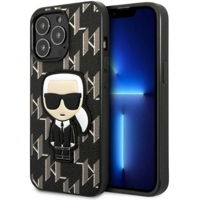 KARL LAGERFELD Кейс Karl Lagerfeld KLHCP13LPMNIKBK за iPhone 13 Pro / 13 6.1"", твърд, черен / черен, Monogram Ikonik Patch (KF001322-0)