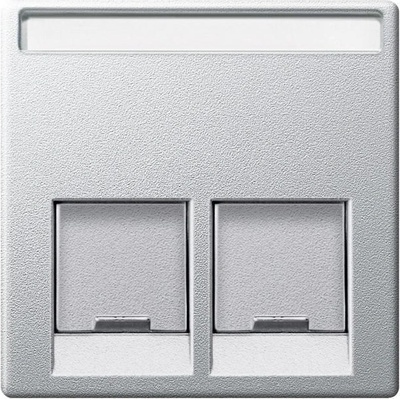 Schneider Kryt zásuvky dát. 2xRJ45 S-One Actassi hliník Merten SysM