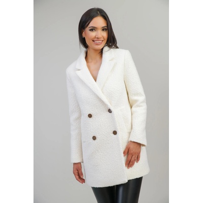Radek's Collection Дамско зимно палто от бяло букле 12206-100