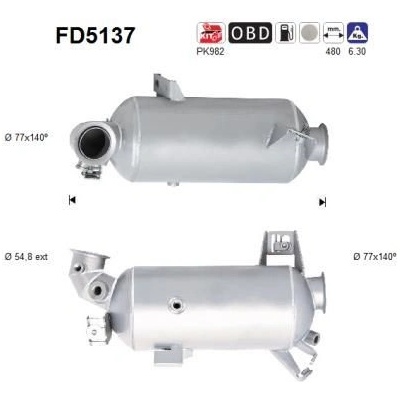 Filtr sazových částic, výfukový systém AS FD5137