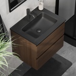 Bath Deluxe Шкаф за баня с мивка kenwood 61 см орех/черно (setbt0095a)